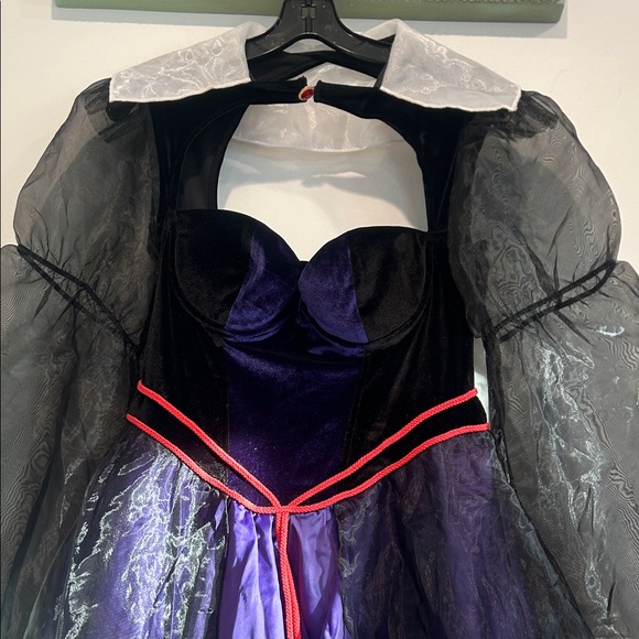 Dolls Kill One Bad Apple Evil Queen Black and Purple Mini Dress xl women’s - Picture 2 of 10